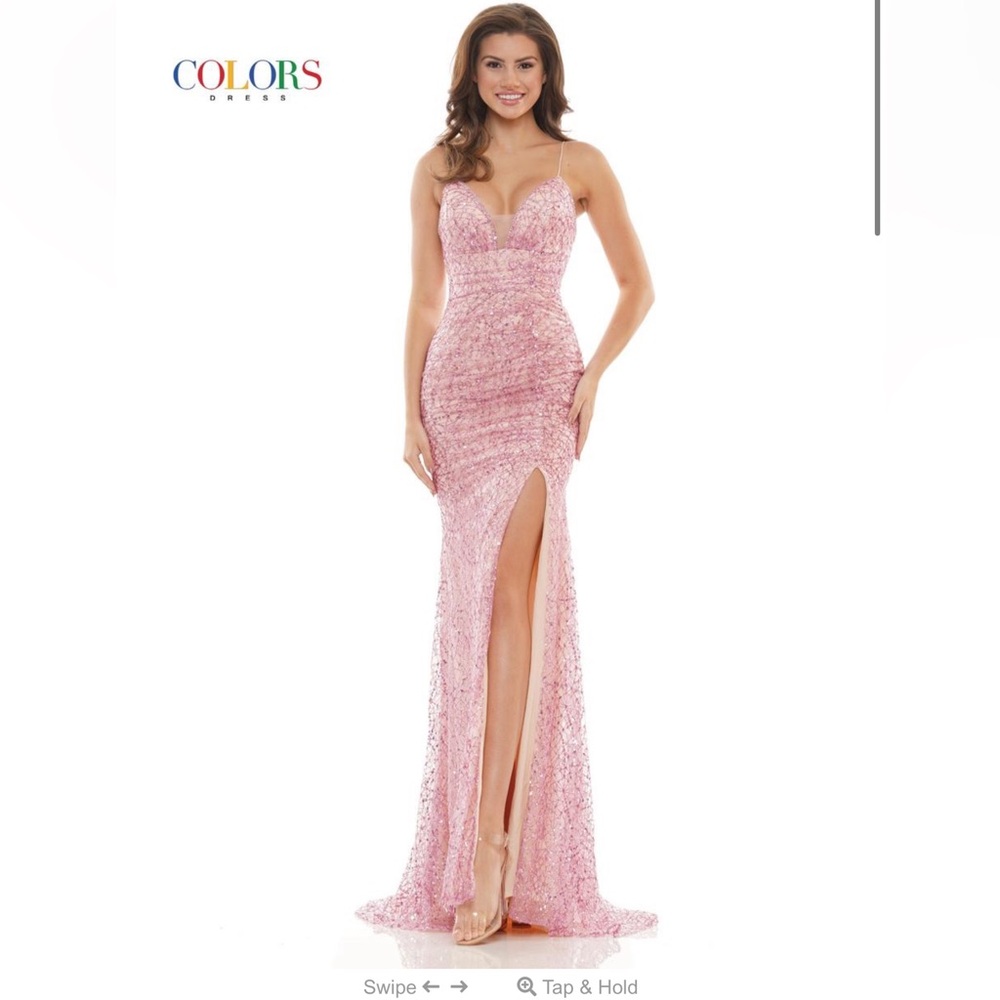 NWT Glow by Color Rose Size 10 Gown Sequin and Glitter